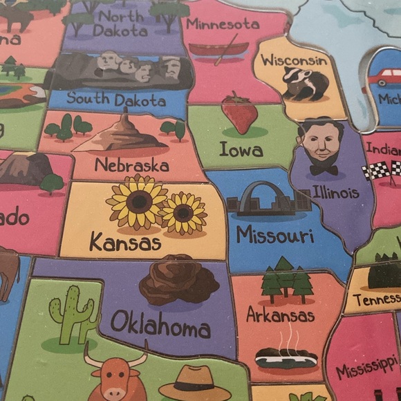 NWT Creative Kids Wood Puzzle Map of the USA - Picture 2 of 4